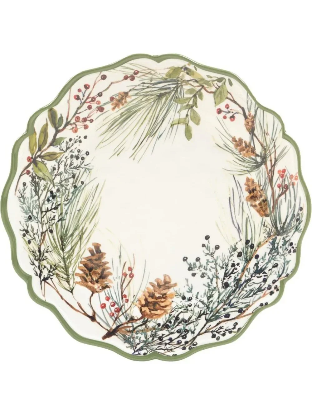 Set of 4 11” Melamine Dinner Plates - Winter Forest Design, Durable & Stylish